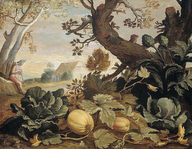 Abraham Bloemaert Landscape with fruit and vegetables in the foreground